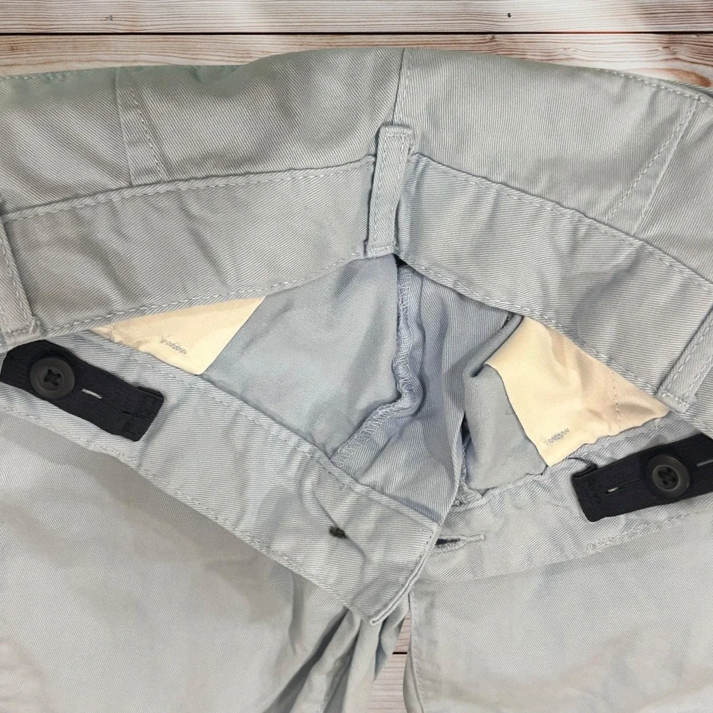 Children's Place Twill Set of 2 Shorts Boys 8 Green Blue Adjustable Waist Casual